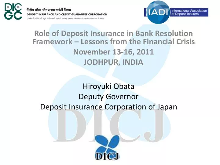hiroyuki obata deputy governor deposit insurance corporation of japan