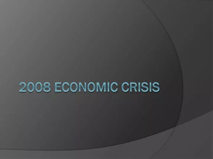 2008 economic crisis