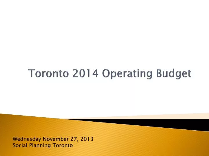 toronto 2014 operating budget
