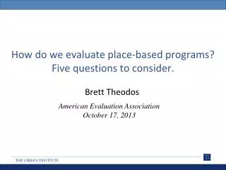 How do we evaluate place-based programs? Five questions to consider.