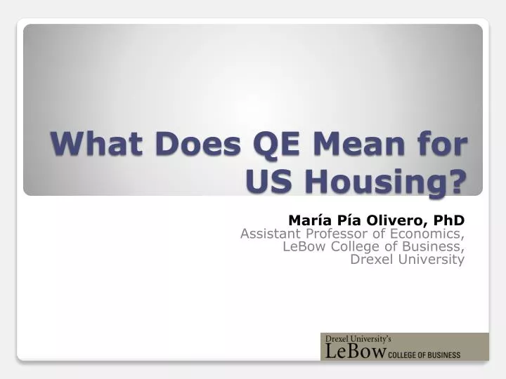 what does qe mean for us housing