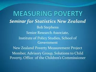 MEASURING POVERTY