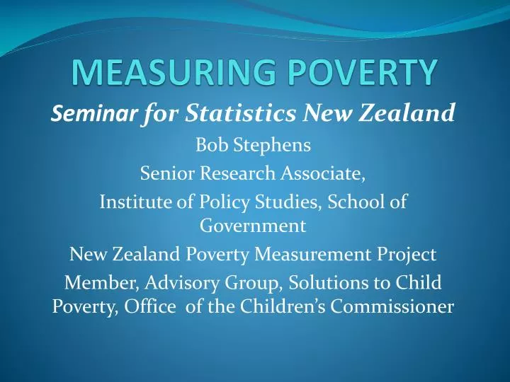 measuring poverty