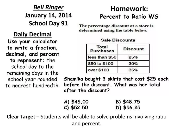 bell ringer january 14 2014 school day 91