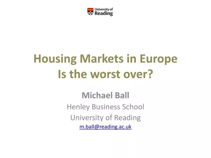 housing markets in europe is the worst over