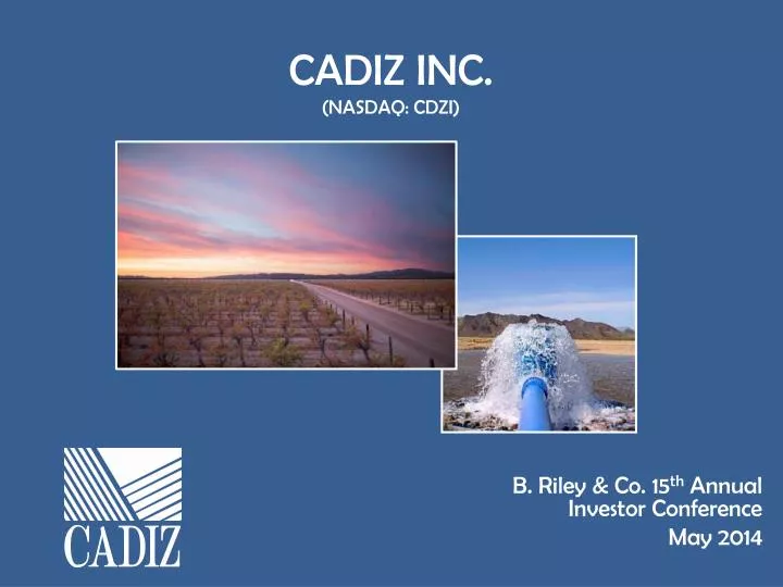 cadiz inc nasdaq cdzi