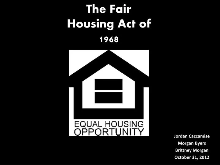 the fair housing act of 1968