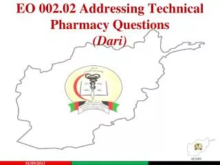 EO 002.02 Addressing Technical Pharmacy Questions (Dari)