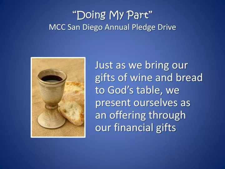 doing my part mcc san diego annual pledge drive