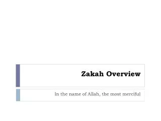 Zakah Overview
