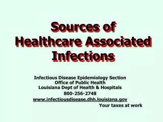 Sources of Healthcare Associated Infections