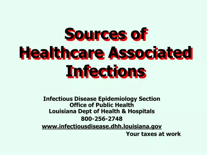 sources of healthcare associated infections