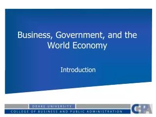 Business, Government, and the World Economy
