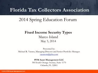 Fixed Income Security Types Marco Island May 5, 2014