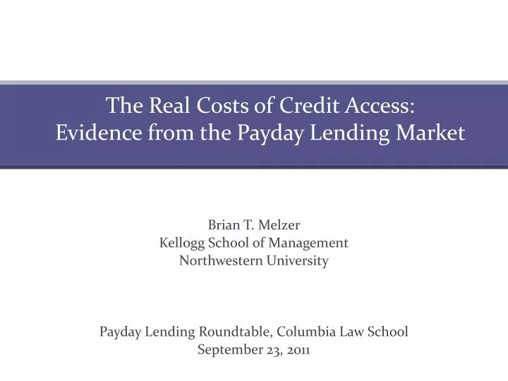 the real costs of credit access evidence from the payday lending market