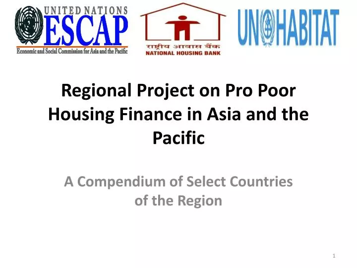 regional project on pro poor housing finance in asia and the pacific