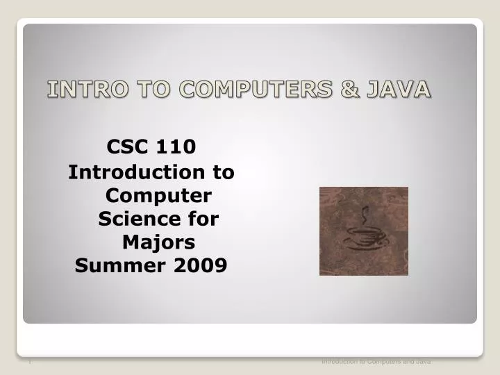 intro to computers java