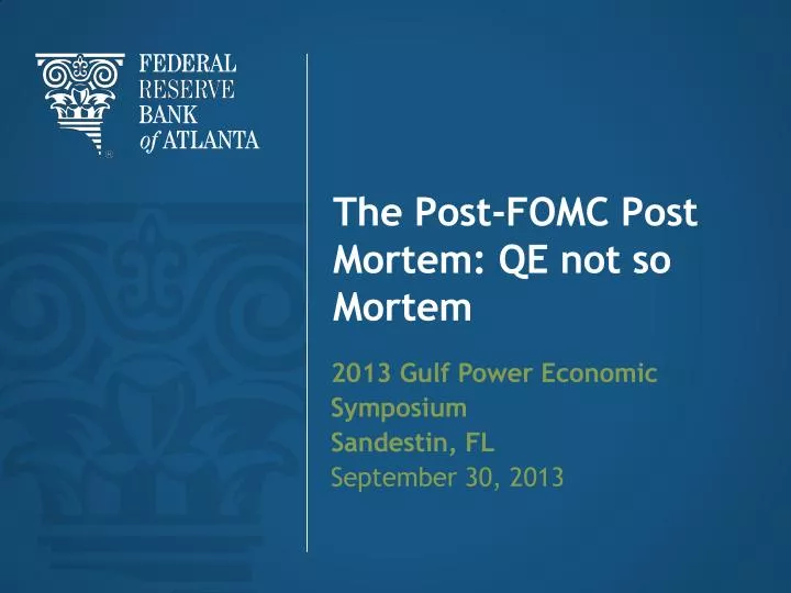 the post fomc post mortem qe not so morte m