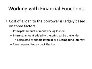 Working with Financial Functions