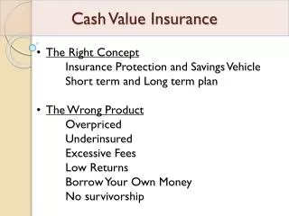 Cash Value Insurance