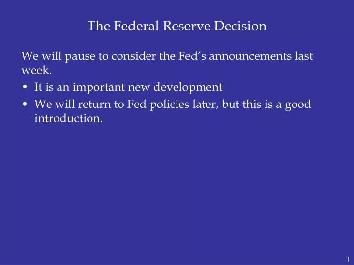 the federal reserve decision