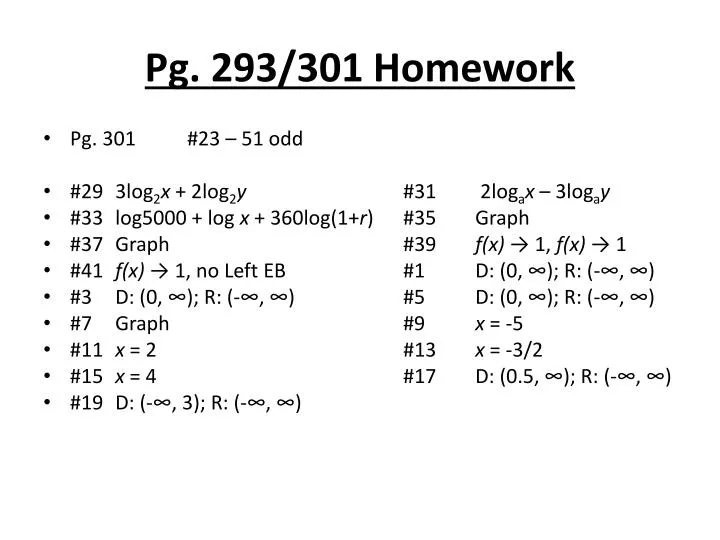 pg 293 301 homework