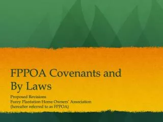 FPPOA Covenants and By Laws