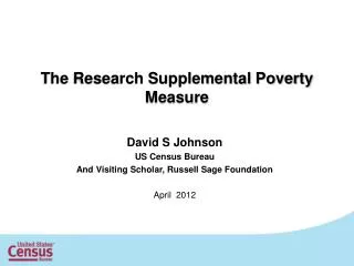 The Research Supplemental Poverty Measure