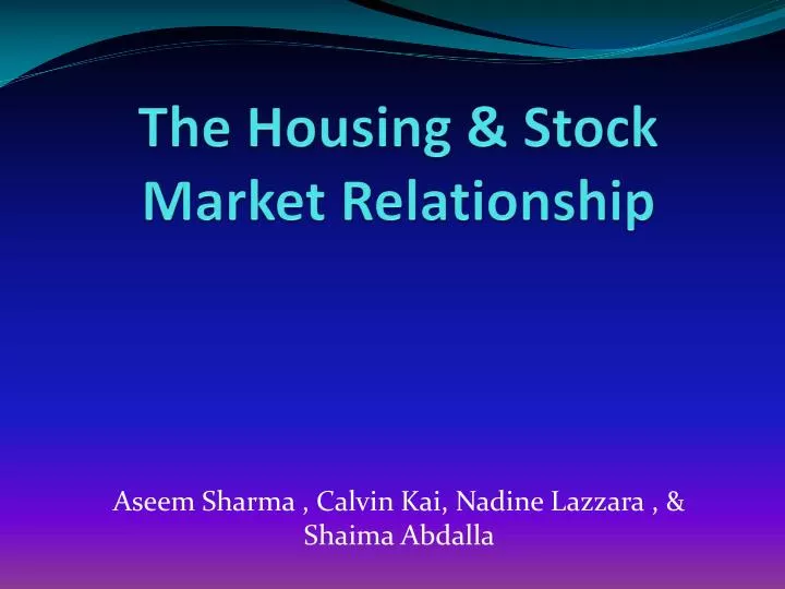 the housing stock market relationship
