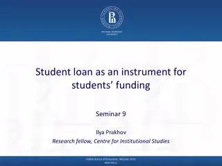 Student loan as an instrument for students’ funding