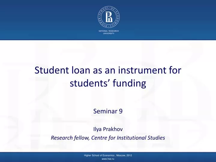 student loan as an instrument for students funding