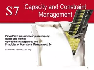 Capacity and Constraint Management