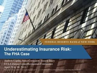 Underestimating Insurance Risk: The FHA Case