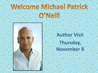Author Visit Thursday, November 8