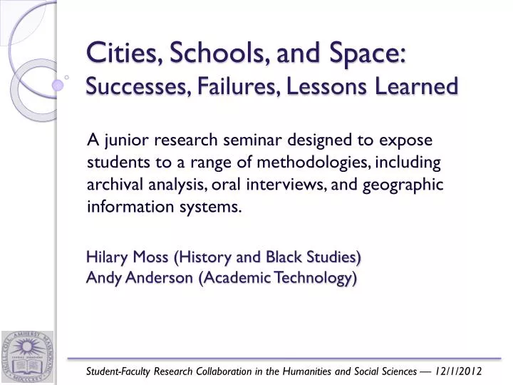 cities schools and space successes failures lessons learned