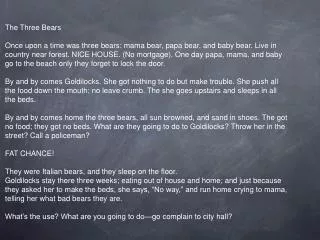 The Three Bears