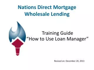 Nations Direct Mortgage Wholesale Lending
