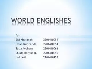 WORLD ENGLISHES