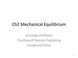 Ch2 Mechanical Equilibrium