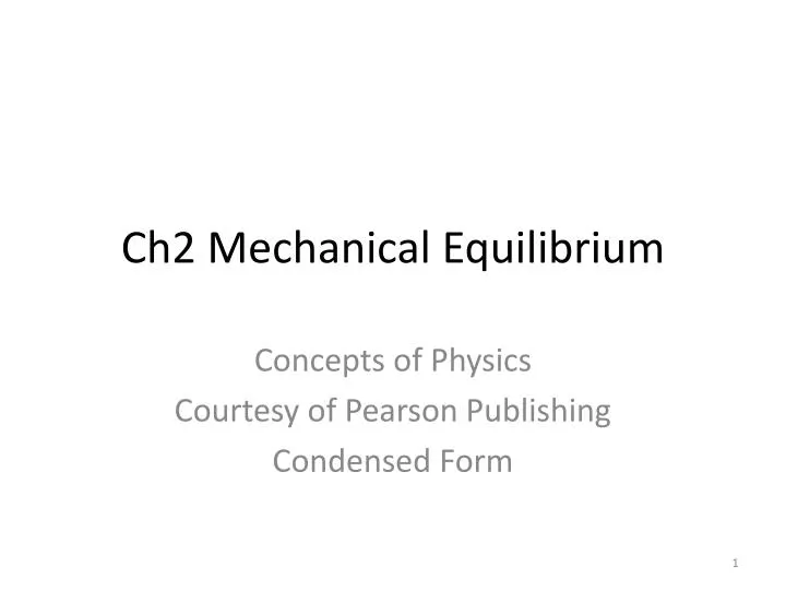 ch2 mechanical equilibrium