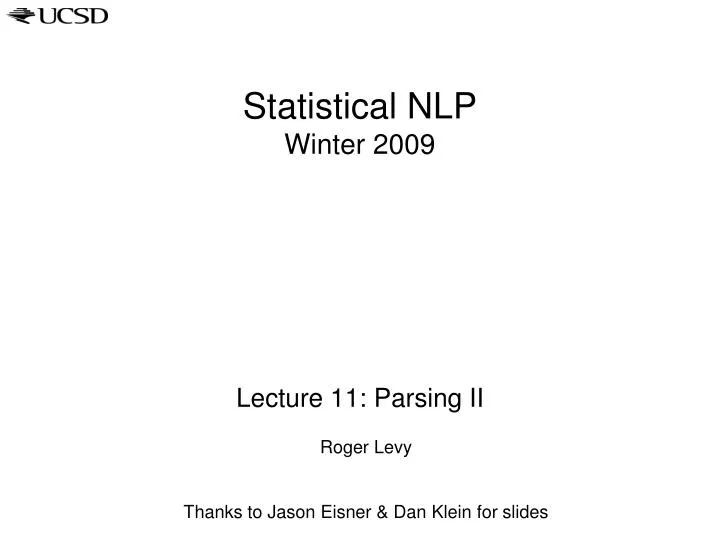 statistical nlp winter 2009