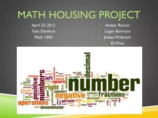 Math Housing Project