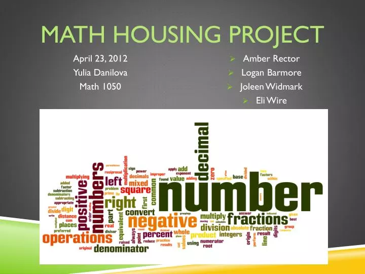 math housing project