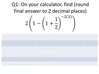 Q1: On your calculator, find (round final answer to 2 decimal places)