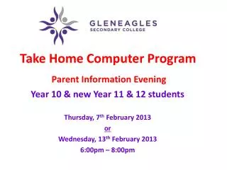 Take Home Computer Program