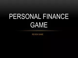 Personal Finance Game