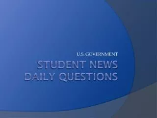 Student News Daily Questions