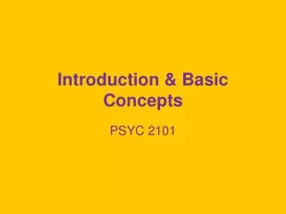 Introduction &amp; Basic Concepts