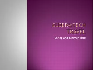 Elder@Tech Travel