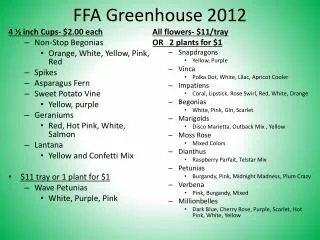 FFA Greenhouse 2012